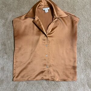 Rachel Zoe Satin Blouse in Copper